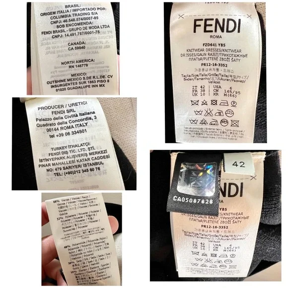 Fendi Black Perforated Long Sleeved Midi Dress - Picture 9 of 11